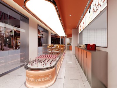 现代甜品面包店3D模型下载